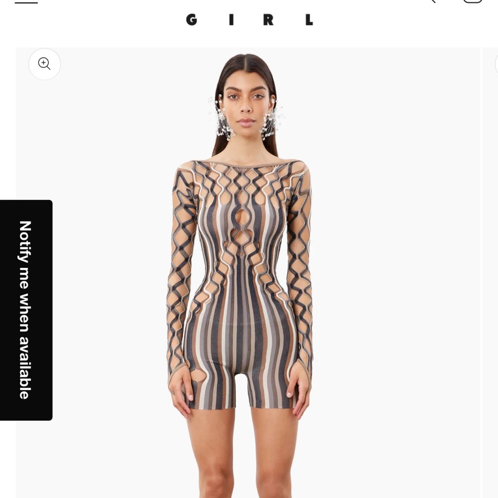 Ripple playsuit oyster stripe (poster girl )